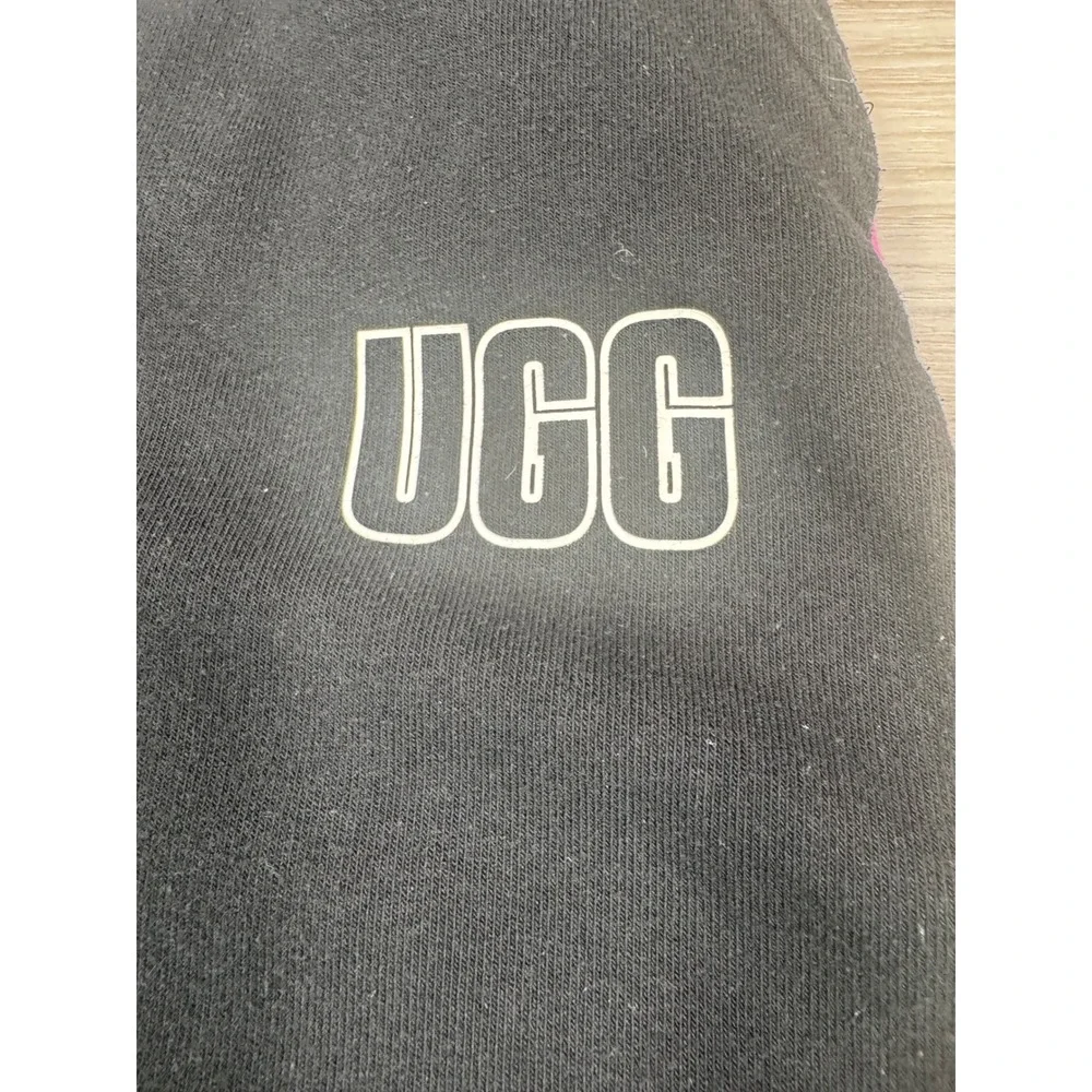 UGG Black Joggers Hot Pink Side Stripe Y2K Sporty Aesthetic XS Cozy Lounge Pants